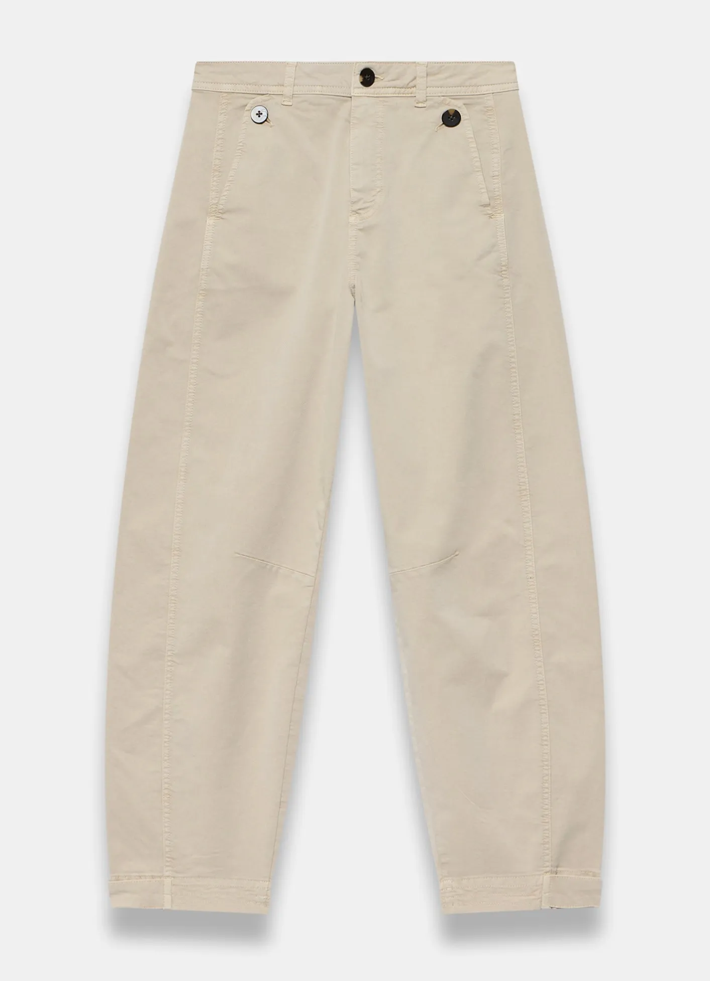 Best Neutral Washed Barrel Leg Chino Trousers Trousers