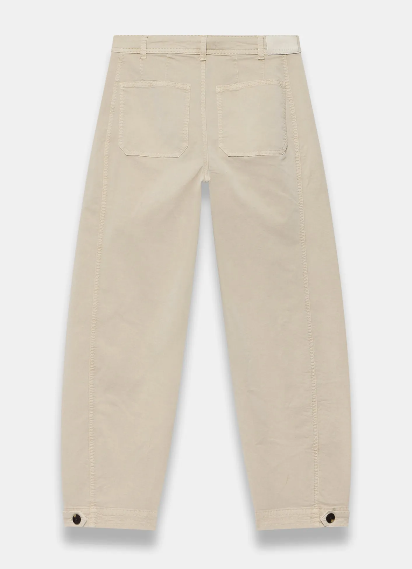Best Neutral Washed Barrel Leg Chino Trousers Trousers