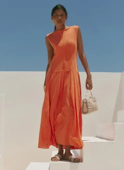 Hot Cotton Blend Drop Waist Maxi Dress Summer Dresses|Maxi Dresses