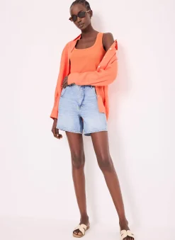 Sale Cotton Blend Scoop Neck Vest T-Shirts|T-Shirts