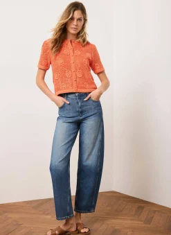 Best Cotton Sequin Flower Crochet Top All Tops|Tops