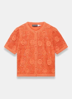 Best Cotton Sequin Flower Crochet Top All Tops|Tops