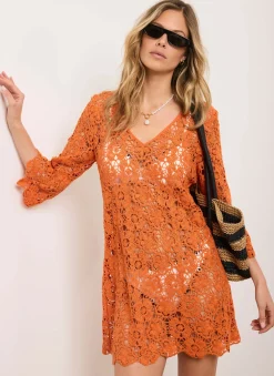 Sale Crochet Beach Mini Dress Summer Dresses|Mini Dresses
