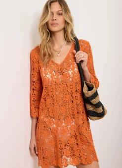 Sale Crochet Beach Mini Dress Summer Dresses|Mini Dresses