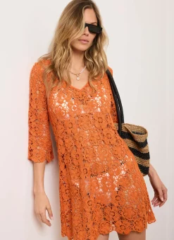 Sale Crochet Beach Mini Dress Summer Dresses|Mini Dresses