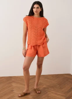Online Embellished Crochet Knit Top Knitted Tops|Knitted Tops