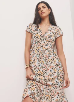 Discount Floral Print Midi Dress Summer Dresses|Midi Dresses