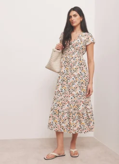 Discount Floral Print Midi Dress Summer Dresses|Midi Dresses
