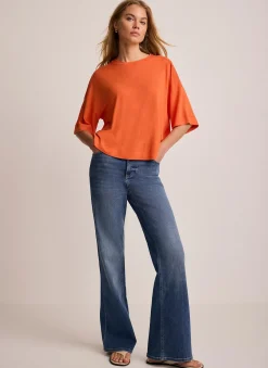Linen Blend Boxy T-Shirt T-Shirts|T-Shirts