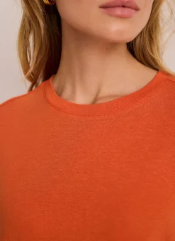 Linen Blend Boxy T-Shirt T-Shirts|T-Shirts