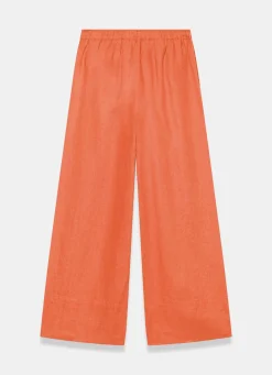 Clearance Linen Drawstring Wide Leg Trousers Wide Leg Trousers|Trousers