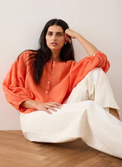 Hot Ramie Batwing Blouse Shirts & Blouses