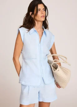 Online Pale Linen Drawstring Shorts Shorts|Trousers