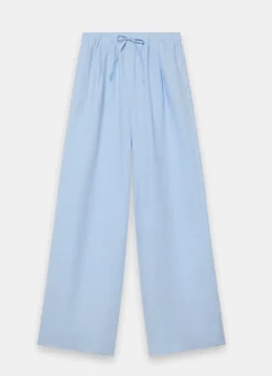 Clearance Pale Linen Drawstring Wide Leg Trousers Wide Leg Trousers|Trousers
