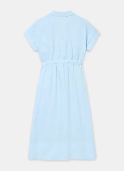 Outlet Pale Linen Midi Shirt Dress Summer Dresses|Linen Dresses