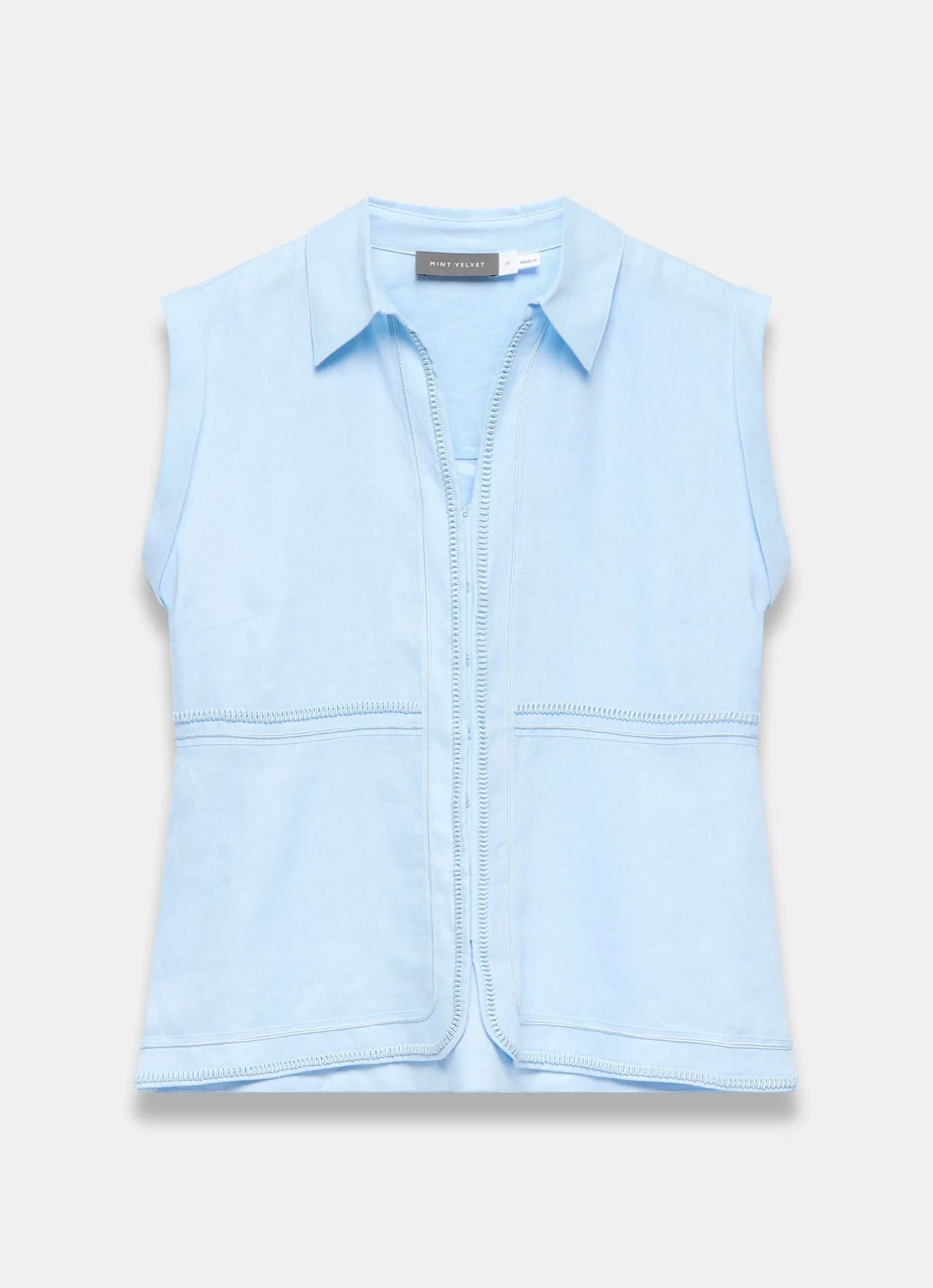 Outlet Pale Linen Sleeveless Shirt Shirts & Blouses|All Tops