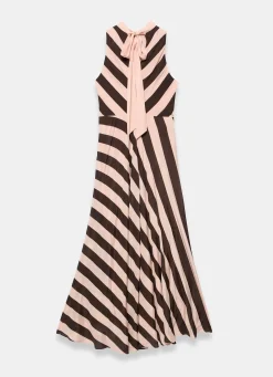 Best Pink & Striped Halter Maxi Dress Occasion Dresses|Occasion Dresses