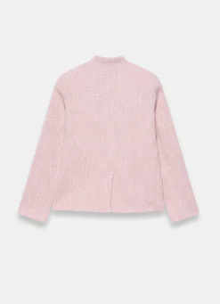 Best Pink Cotton Blend Boucle Jacket Jackets