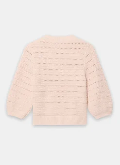 Discount Pink Cotton Blend Floral Detail Jumper Jumpers|Jumpers & Cardigans