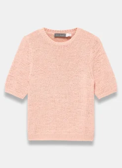 Hot Pink Cotton Blend Knit Top Knitted Tops|Knitted Tops