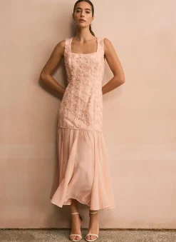 Best Pink Floral Texture Maxi Dress Occasion Dresses|Occasion Dresses