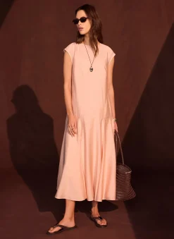 Outlet Pink Full Hem Midi Dress Midi Dresses