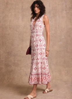 Online Pink Geo Print Maxi Dress Summer Dresses|Maxi Dresses