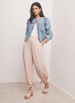 Discount Pink Soft Balloon Trousers Wide Leg Trousers|Trousers