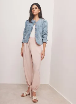 Discount Pink Soft Balloon Trousers Wide Leg Trousers|Trousers