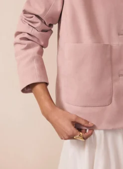 Outlet Pink Suede Jacket Jackets|Leather & Suede Jackets