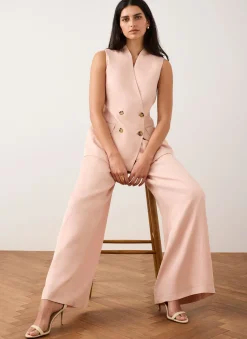 Outlet Pink Tailored Longline Waistcoat Waistcoats