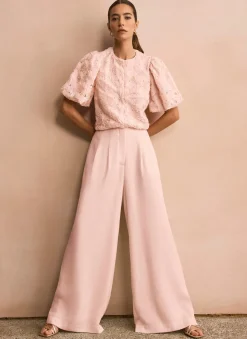 New Pink Textured Puff Sleeve Blouse Mv Limited|Shirts & Blouses