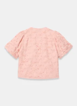 New Pink Textured Puff Sleeve Blouse Mv Limited|Shirts & Blouses