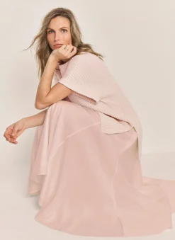 New Pink Wool Blend Longline Knit Top Knitted Tops|Knitted Tops