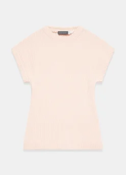 New Pink Wool Blend Longline Knit Top Knitted Tops|Knitted Tops