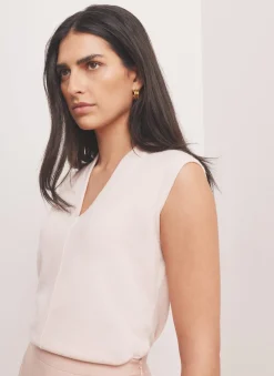 Best Pink Wool Blend Sleeveless Knit Top Knitted Tops|Knitted Tops