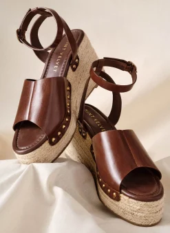 Clearance Raya Leather Espadrille Wedges Heels|Heels