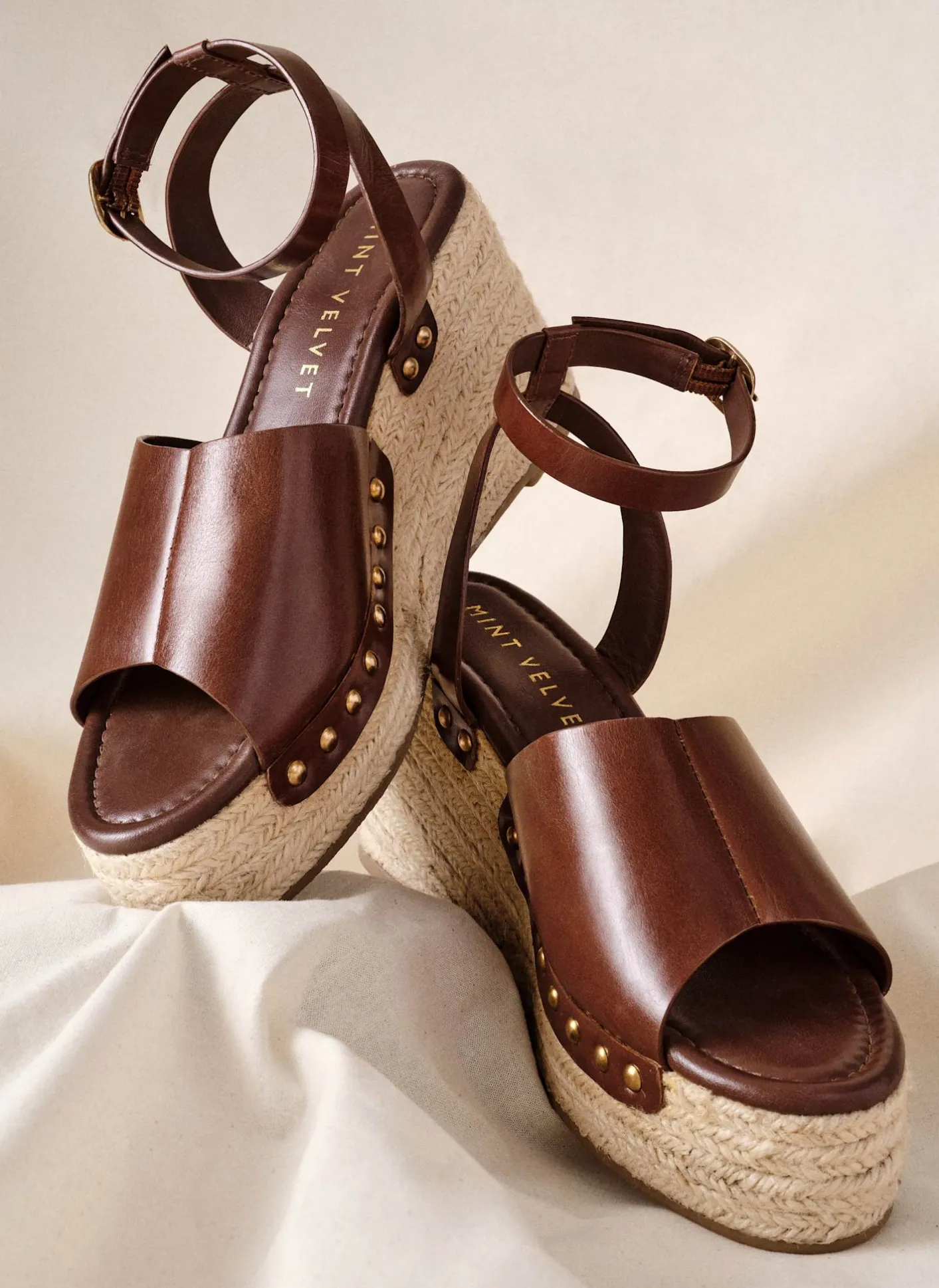 Clearance Raya Leather Espadrille Wedges Heels|Heels