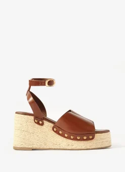 Clearance Raya Leather Espadrille Wedges Heels|Heels