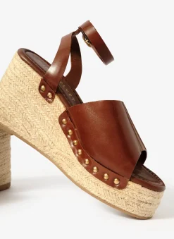 Clearance Raya Leather Espadrille Wedges Heels|Heels
