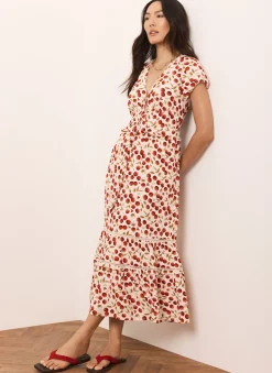 New Cherry Print Midi Dress Summer Dresses|Midi Dresses