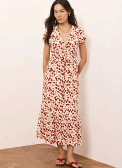 New Cherry Print Midi Dress Summer Dresses|Midi Dresses
