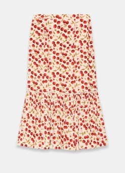 Hot Cherry Print Skirt Midi Skirts|Skirts
