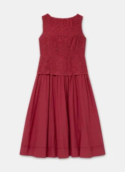 Outlet Cotton Broderie Midi Dress Summer Dresses|Midi Dresses