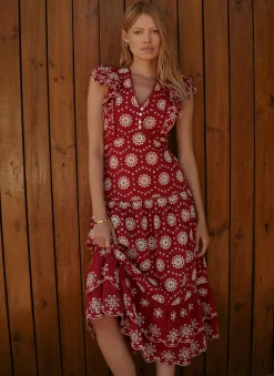 Discount Cotton Broderie Midi Dress Summer Dresses|Midi Dresses