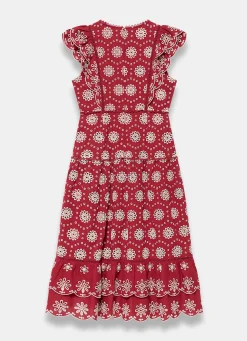 Discount Cotton Broderie Midi Dress Summer Dresses|Midi Dresses