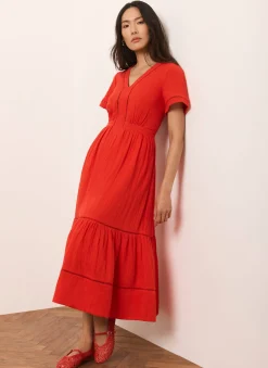 Best Cotton Cheesecloth Midi Dress Summer Dresses|Midi Dresses