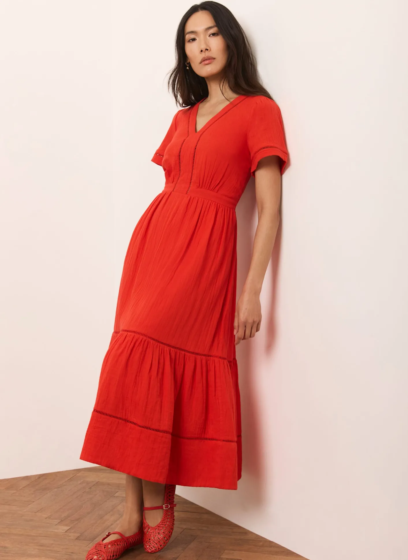 Best Cotton Cheesecloth Midi Dress Summer Dresses|Midi Dresses