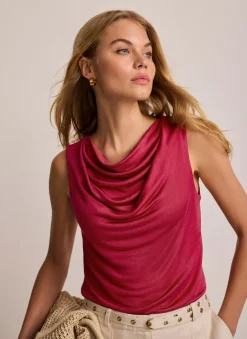 Drape Detail Top T-Shirts|T-Shirts