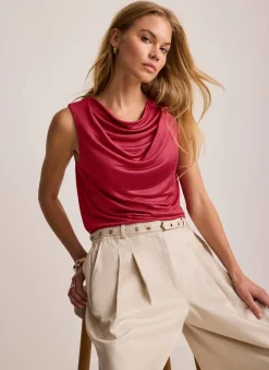 Drape Detail Top T-Shirts|T-Shirts